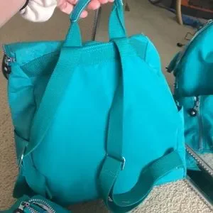 COPY - Kipling jade teal Georgina backpack & shoulder bag Kipling Backpack Bags & Handbags with Inner Pockets for  main image 4